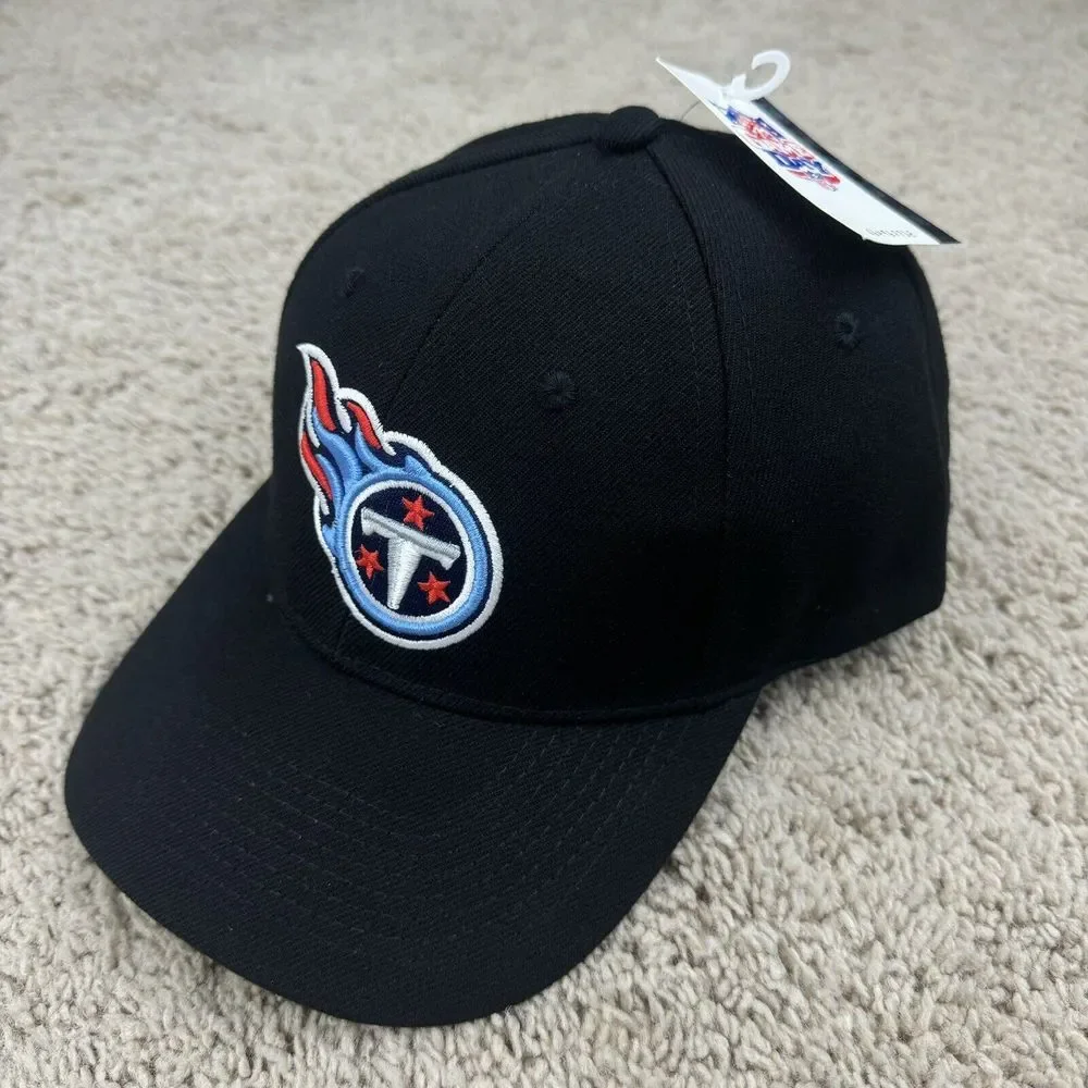 Tennessee Titans Hat NFL Game Day Adjustable Strap Black 3D Team Logo Vtg Cap‎